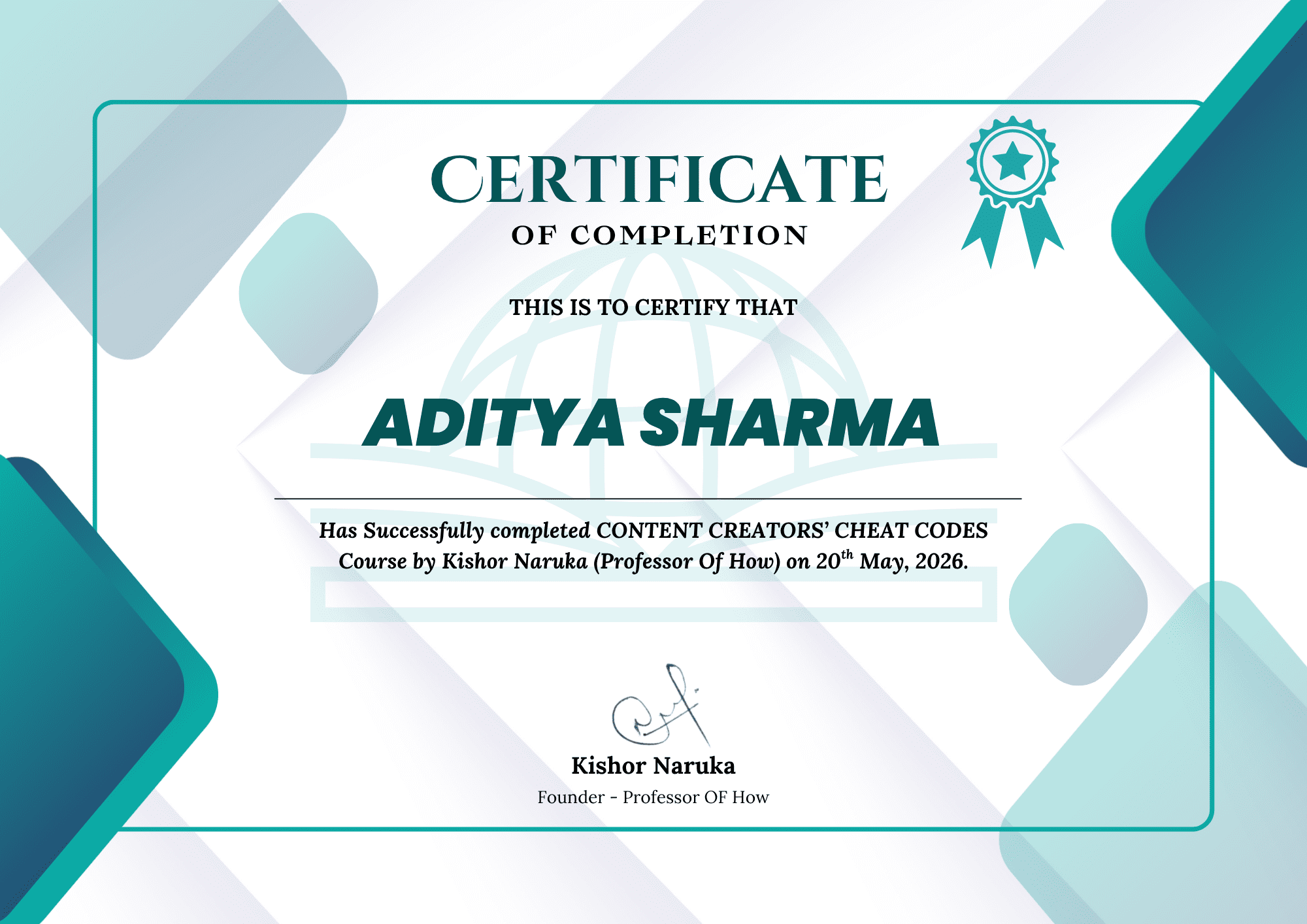 CCCC Course Completion Certificate